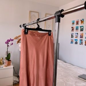 Silk Rose Gold Maxi Skirt 💝